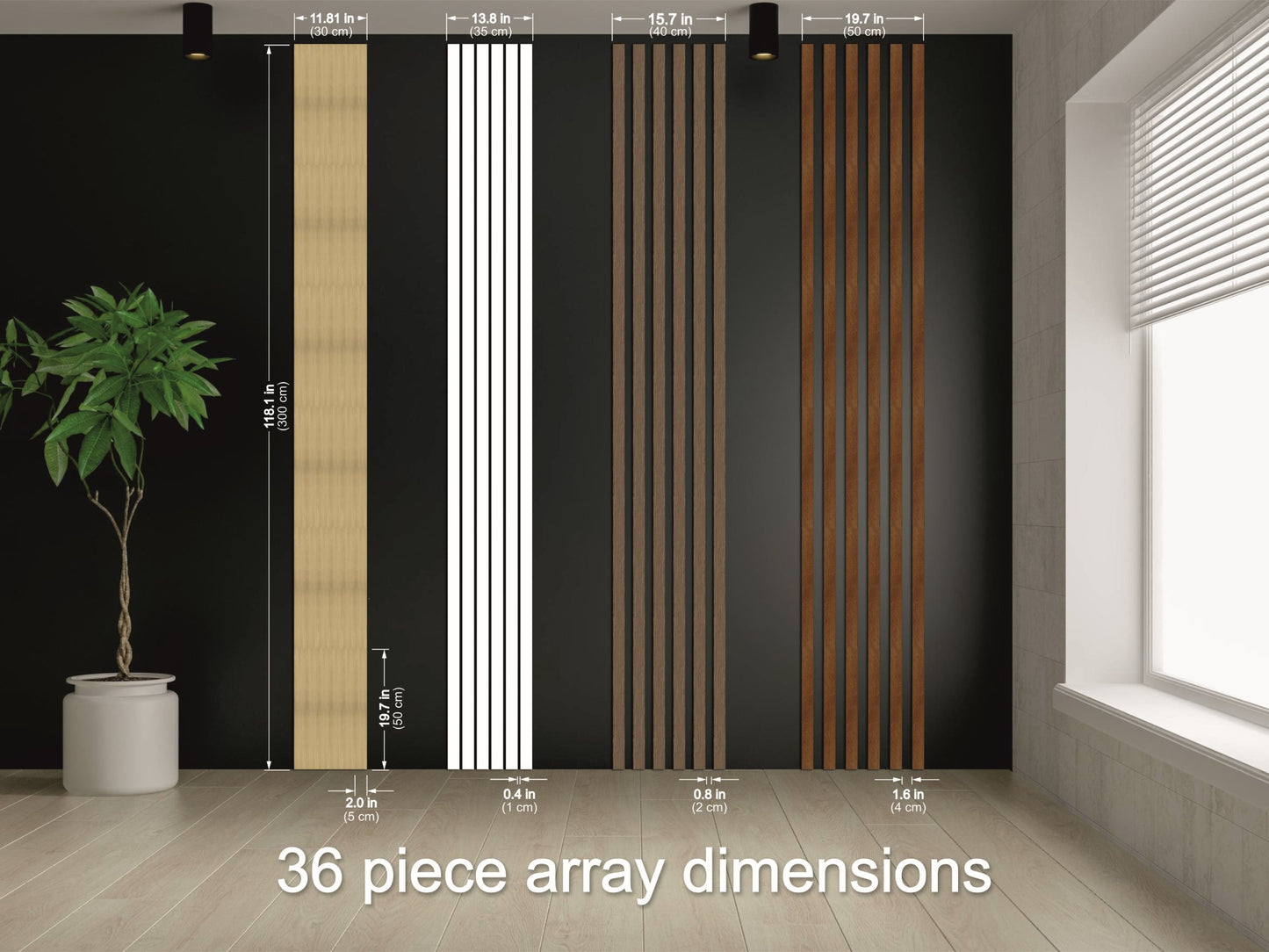 Black Slat Wood Panels, Peel And Stick Tile, Wood Panel Wall Art, Wooden Wall Slats, Accent Wall Design, DIY Wall Paneling Ideas