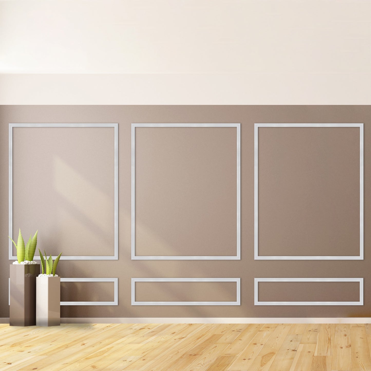 Self Adhering Wall Trim Panel Kit, Premade Wainscoting Frames, Primed Wall Moulding Kit, DIY Wall Panel Kit, Accent Wall Panels, Paneling