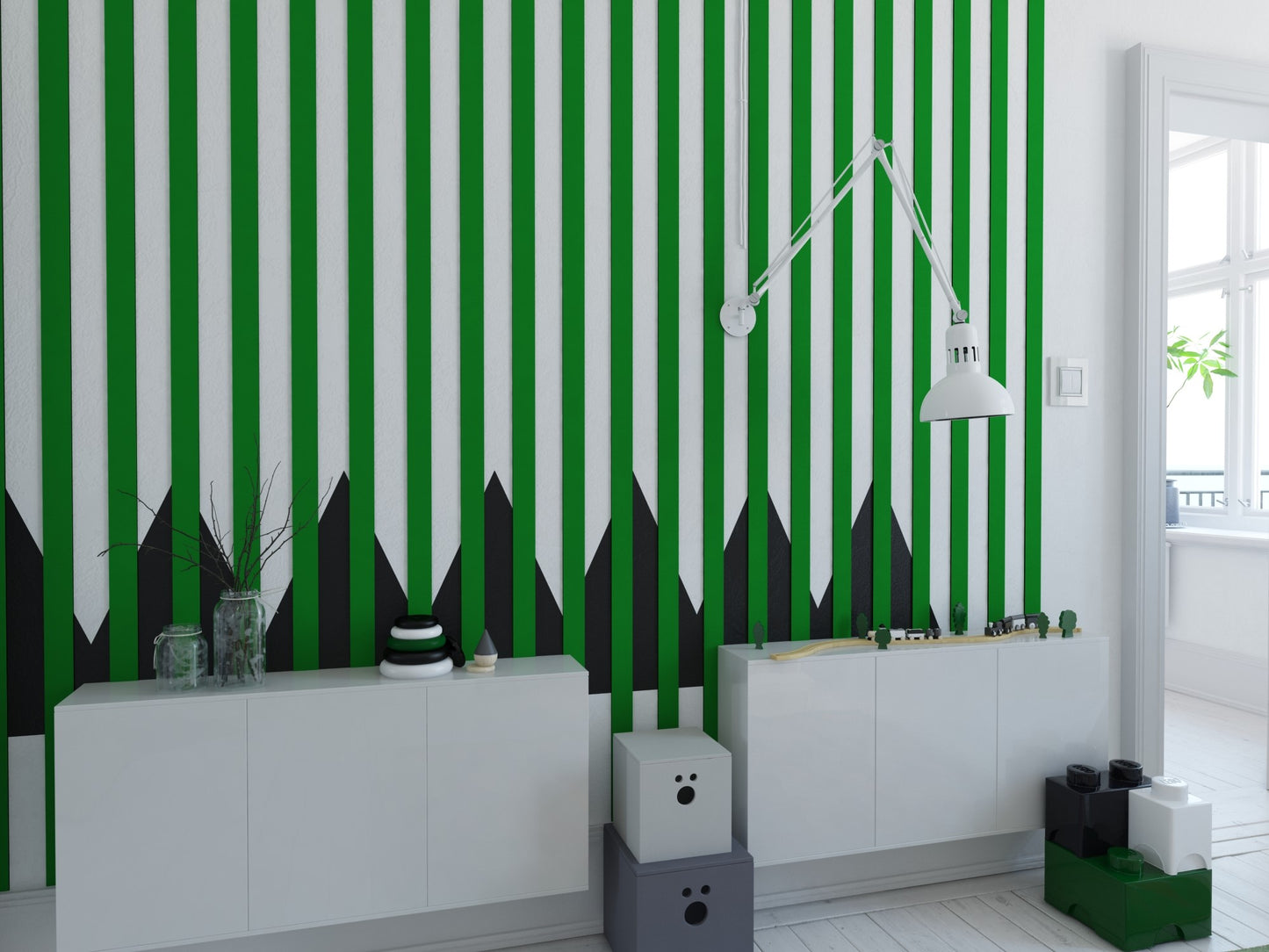 Green Color Slat Wall Panel, Peel And Stick Wall Slat Panel, Decorating Ideas For Kids Room, Paint Color Palettes Wall Art Colorful Large Wall Art