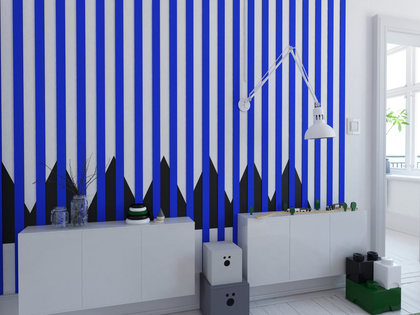 Blue Color Slat Wall Panel, Peel And Stick Wall Slat Panel, Decorating Ideas For Kids Room, Paint Color Palettes Wall Art Colorful Large Wall Art ürününün kopyası ürününün kopyası