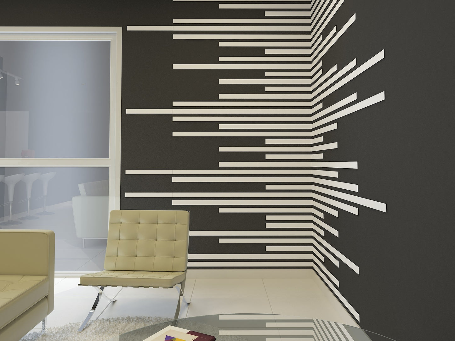 White Wood Slat Wall Panel, Peel And Stick Wall Slat Panel, White Decorative Wooden Wall Tile, Wall Panels Peel And Stick, 3D Wall Tiles